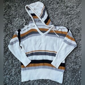 Maurices Knit Striped Hooded Sweater